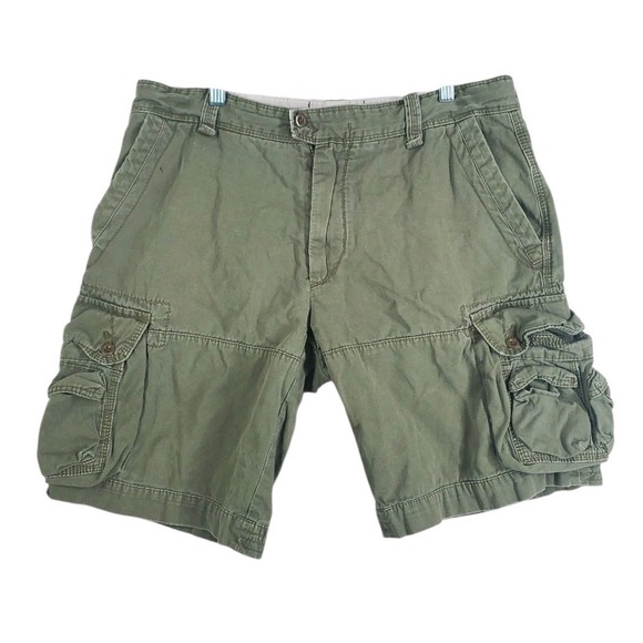 Vtg Polo Ralph Lauren Cargo Shorts Men 36x19.5 OD Green Military Hunting Utility - Picture 1 of 12